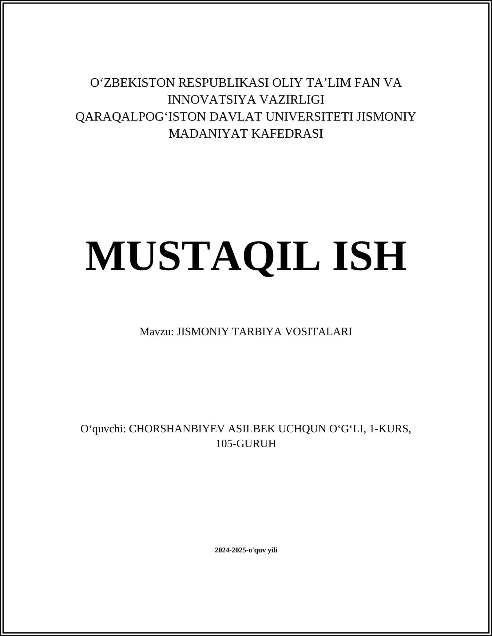 Jismoniy tarbiya vositalari