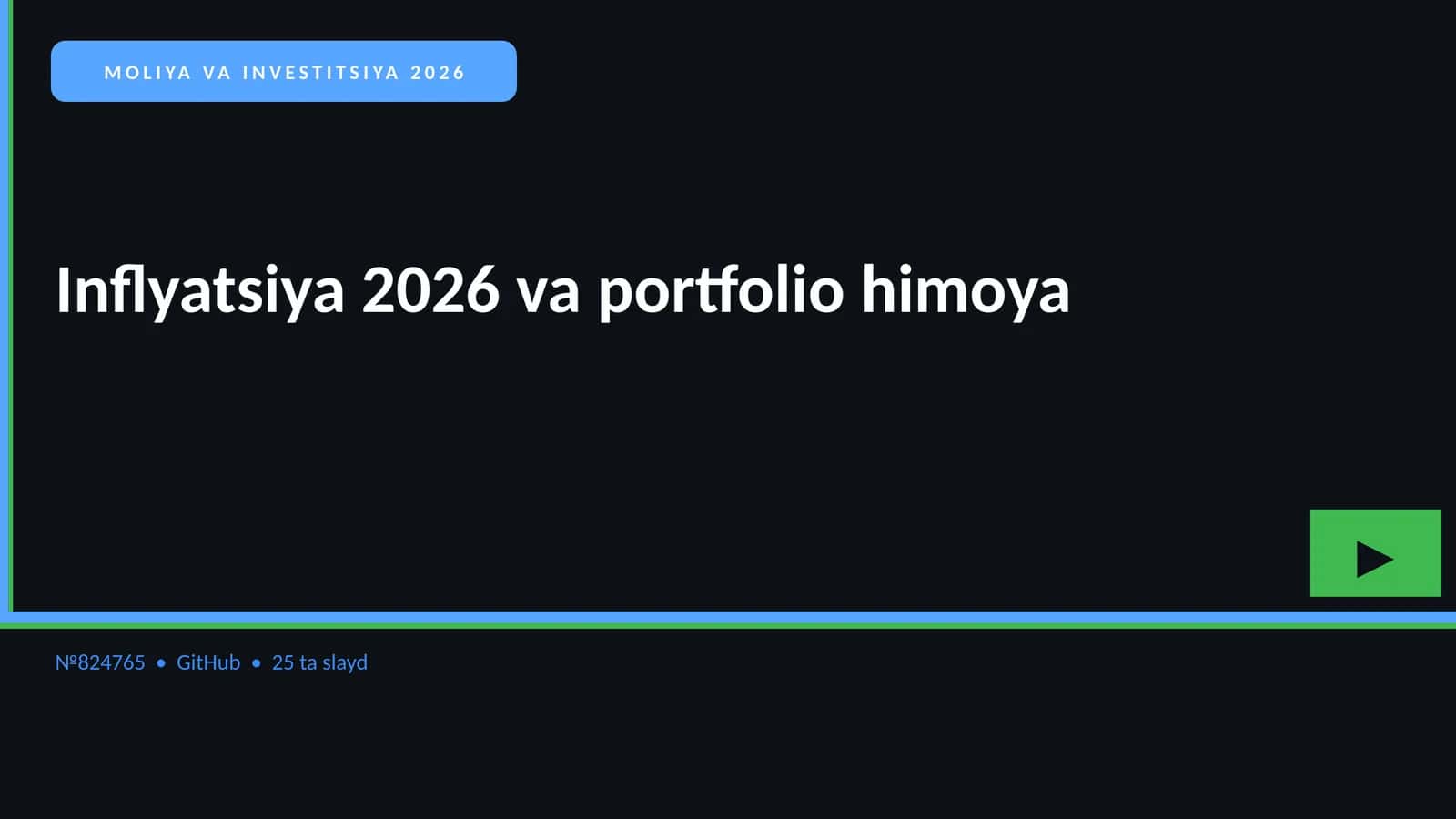 Inflyatsiya 2026 va portfolio himoya