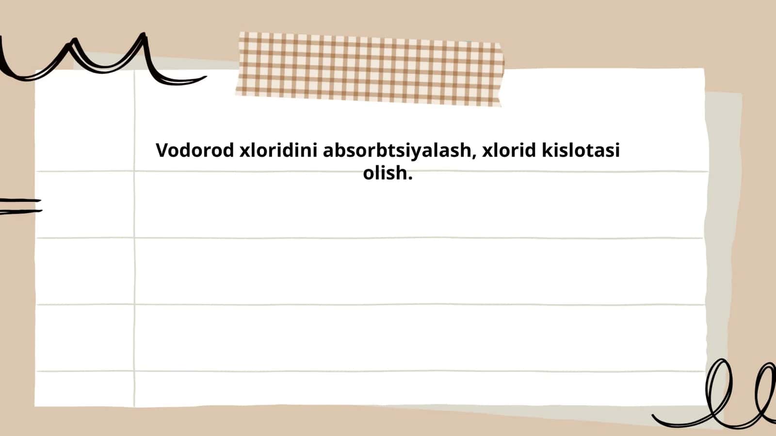 Vodorod xloridini absorbtsiyalash, xlorid kislotasi olish