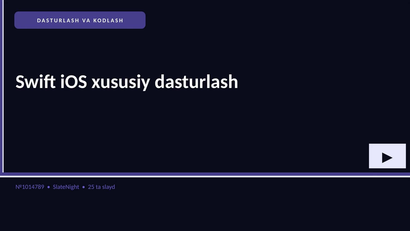 Swift iOS xususiy dasturlash