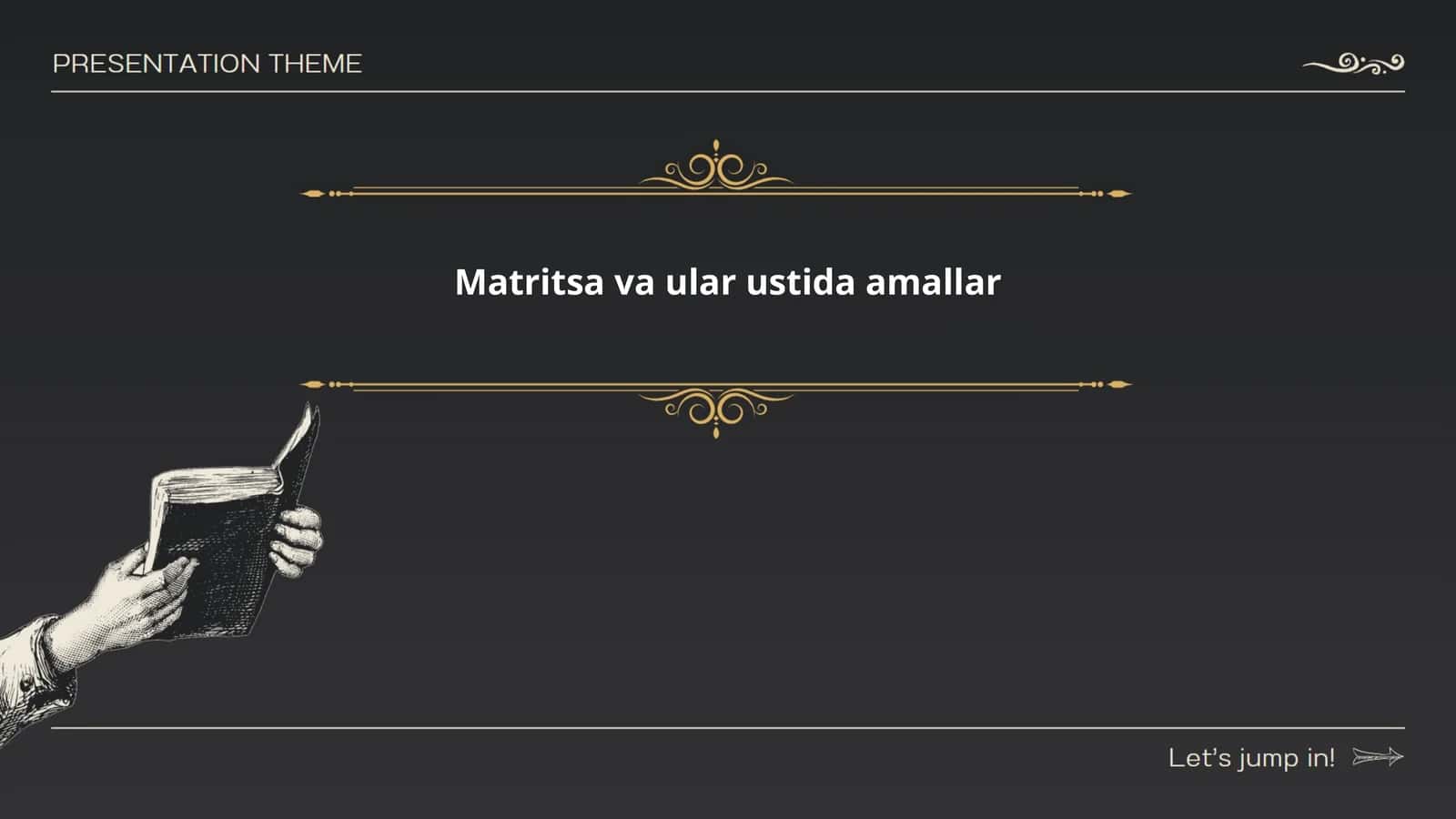 Matritsa va ular ustida amallar