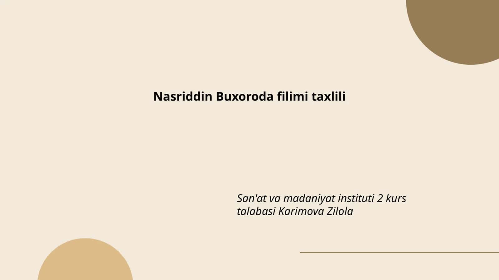 Nasriddin Buxoroda filimi taxlili