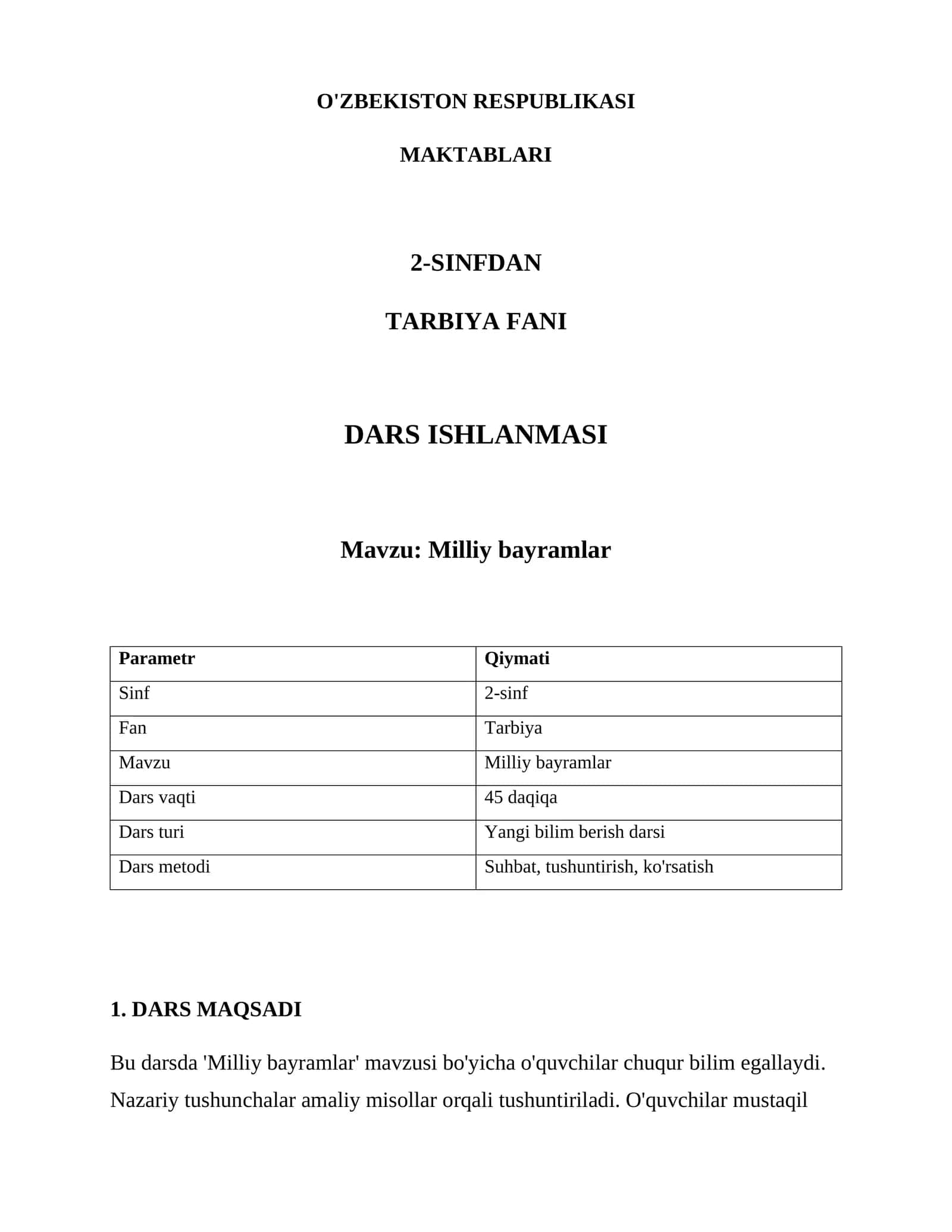 Milliy bayramlar