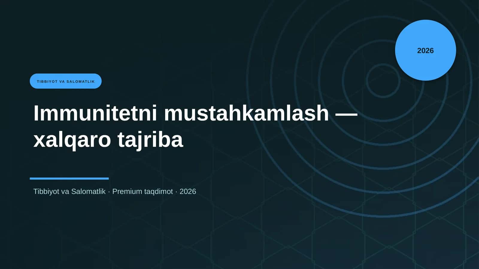 Immunitetni mustahkamlash — xalqaro tajriba