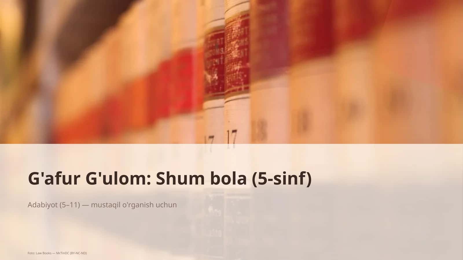 G'afur G'ulom: Shum bola (5-sinf)