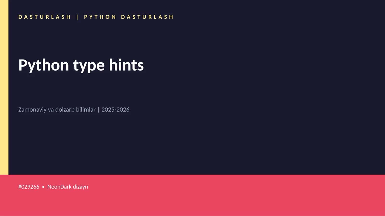 DASTURLASH | PYTHON DASTURLASH