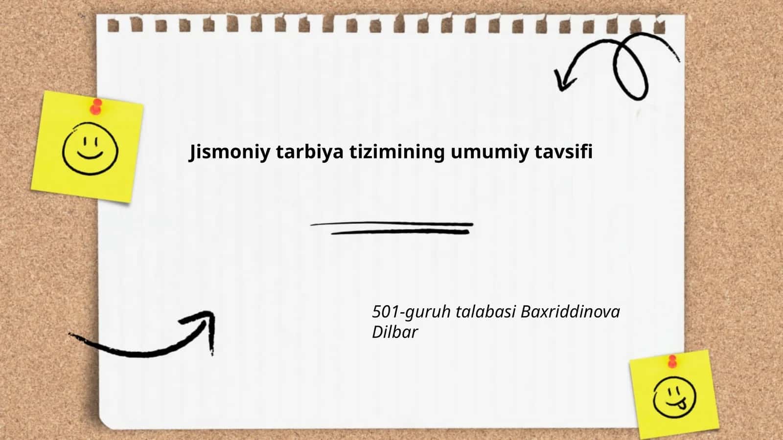 Jismoniy tarbiya tizimining umumiy tavsifi
