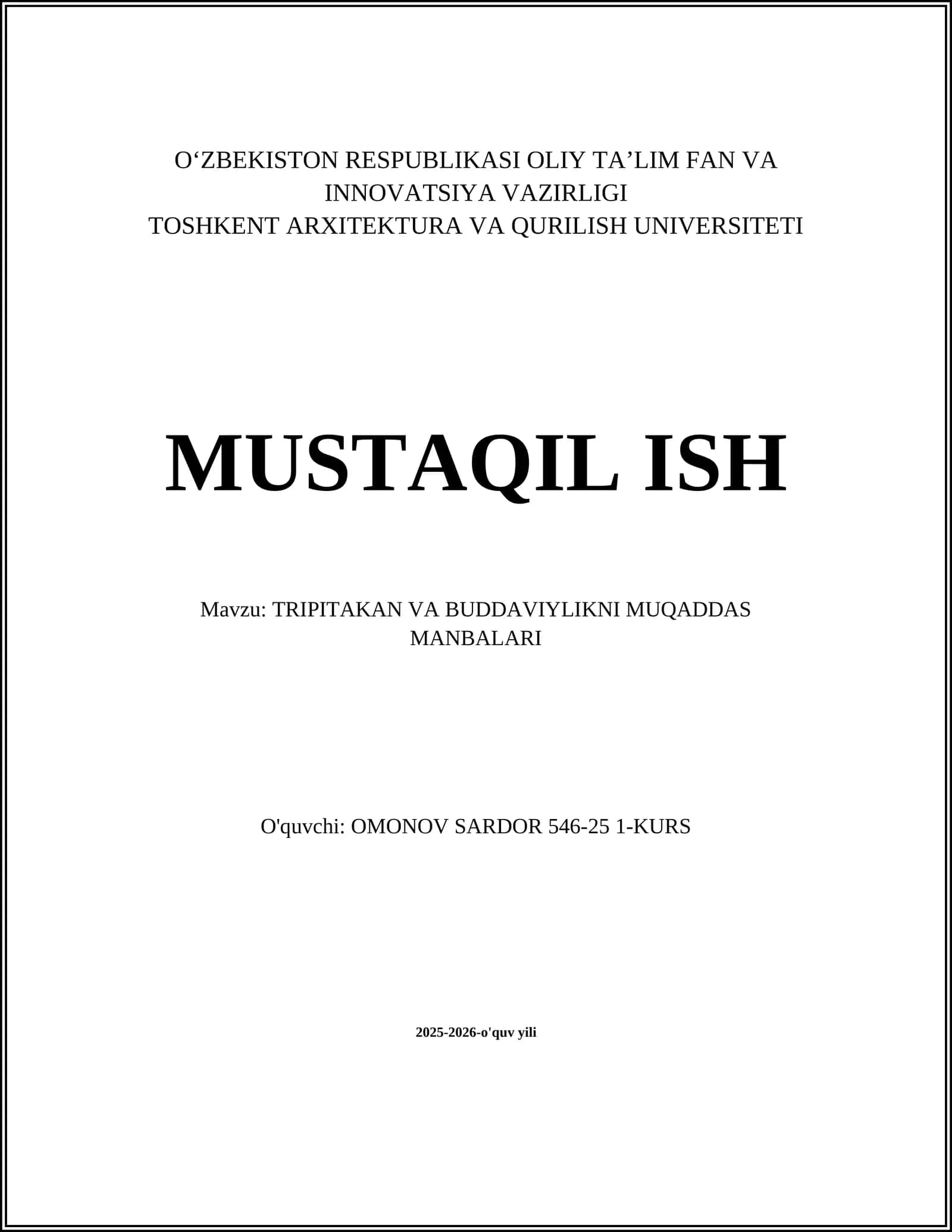 TRIPITAKAN VA BUDDAVIYLIKNI MUQADDAS MANBALARI