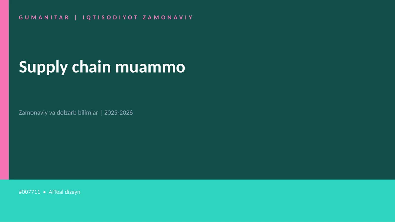 Supply chain muammo