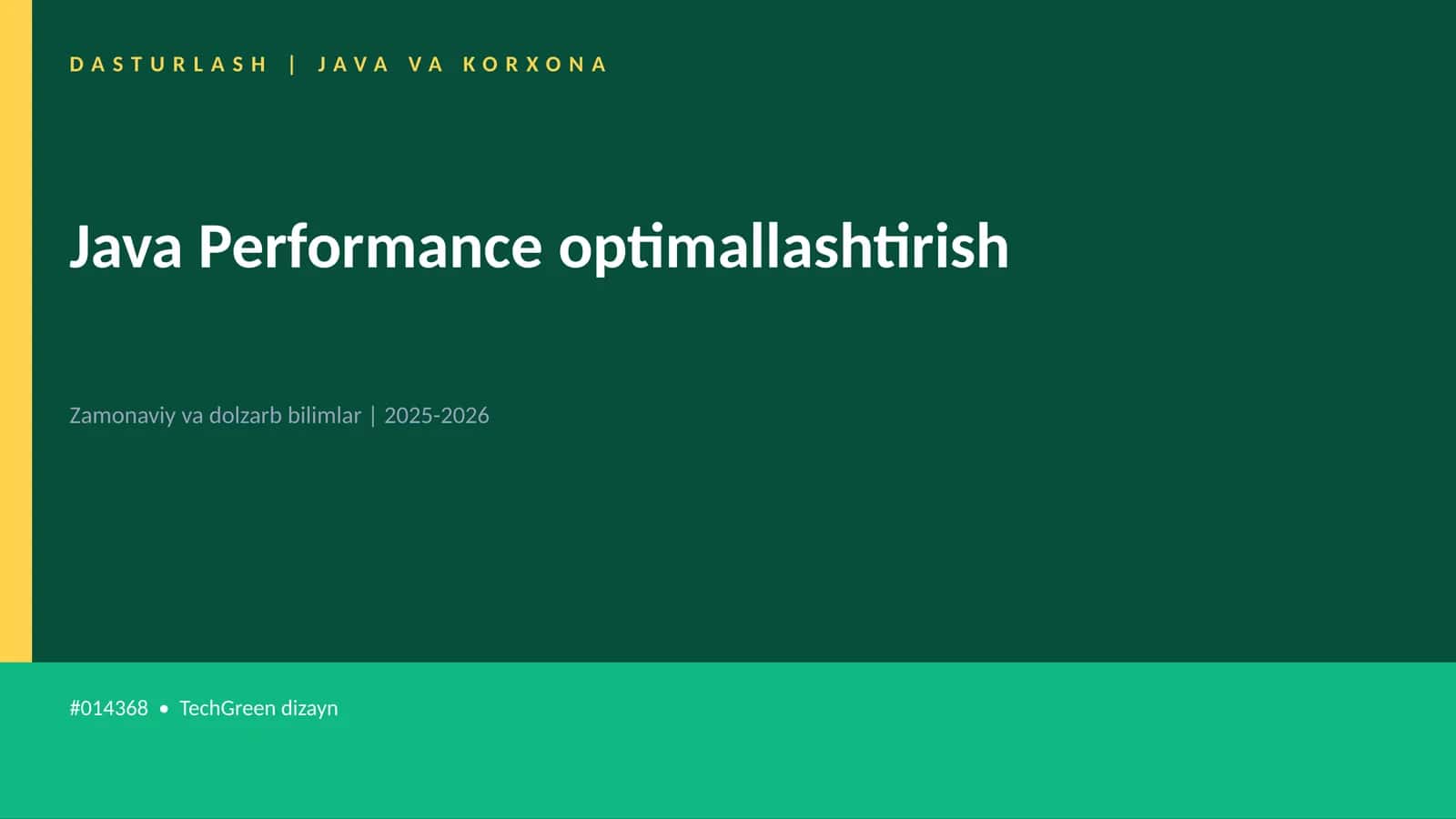 Java Performance optimallashtirish