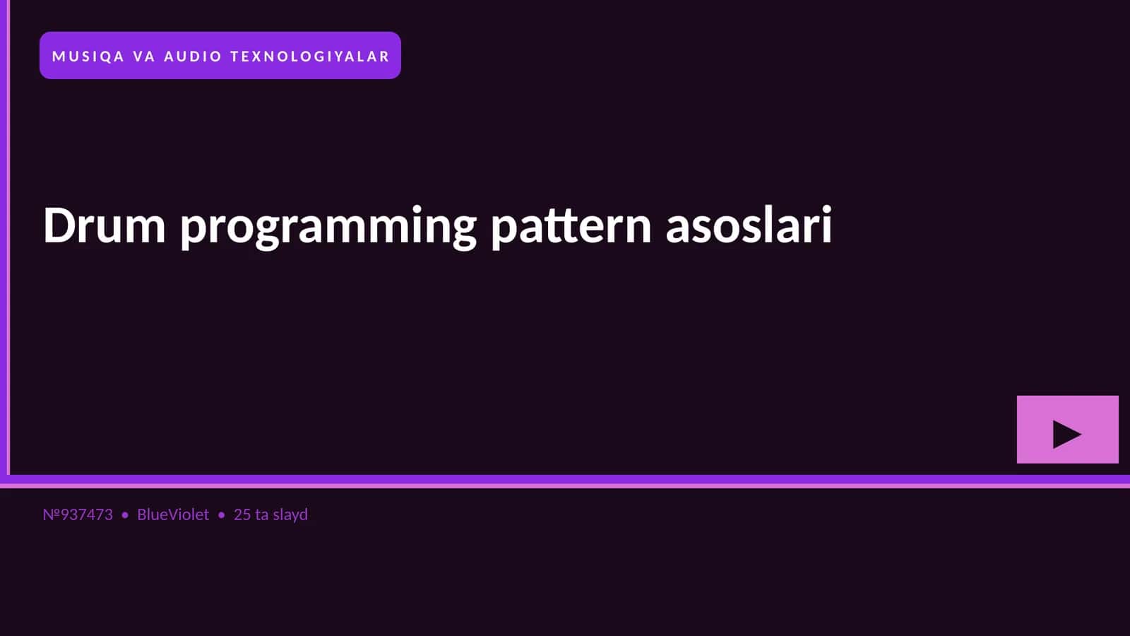 Drum programming pattern asoslari