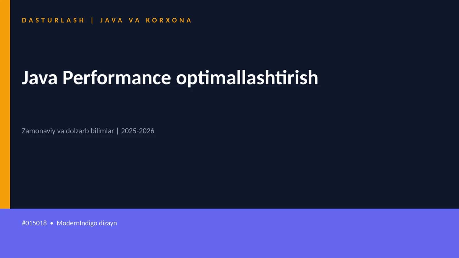 Java Performance optimallashtirish