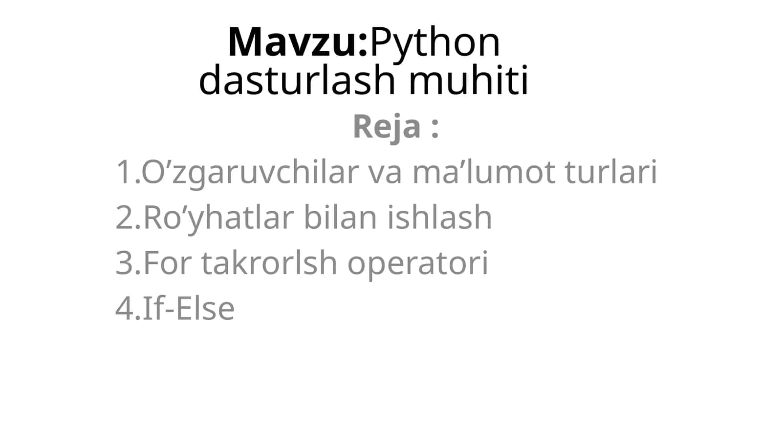 Python dasturlash muhiti