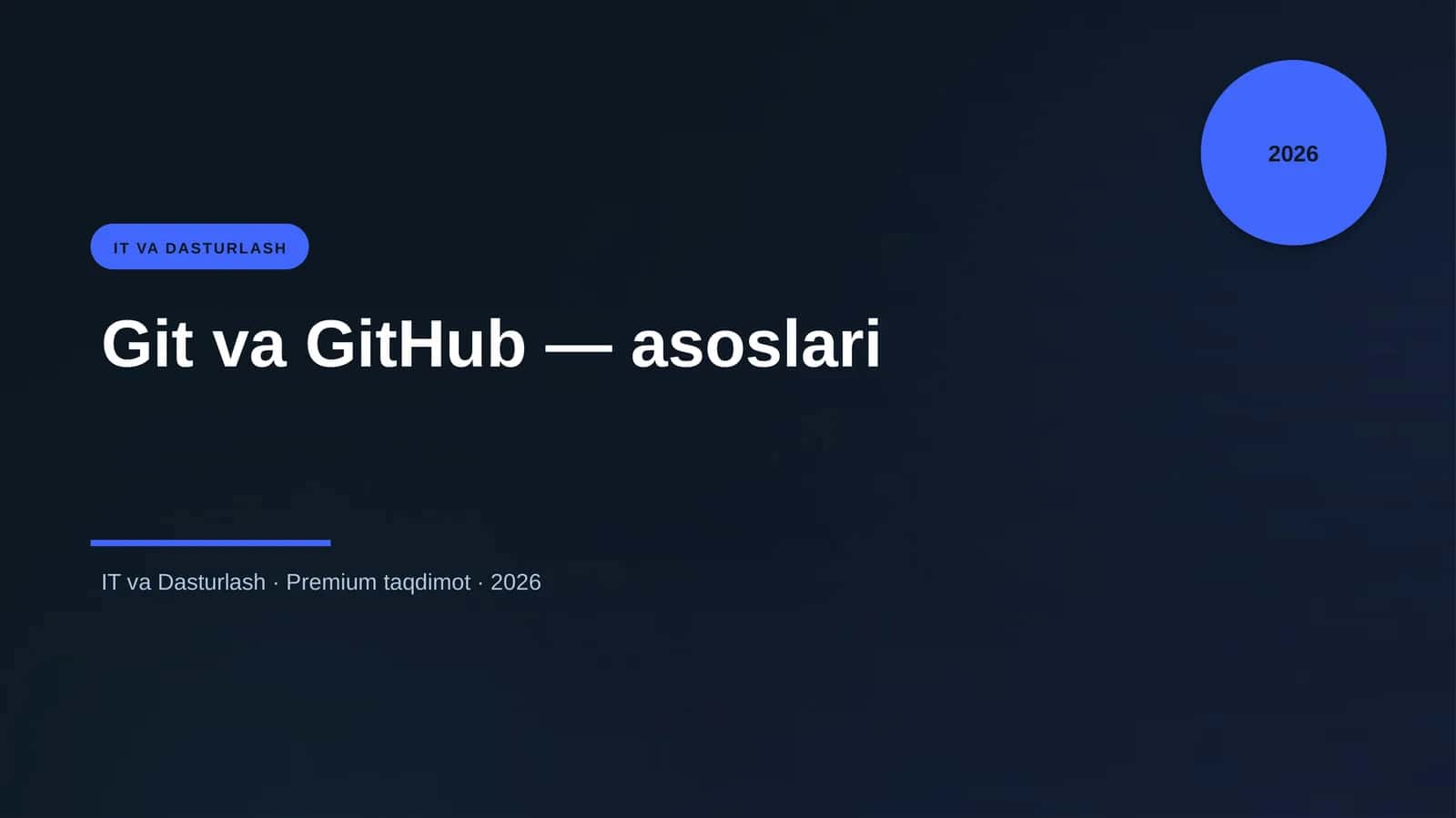 Git va GitHub — asoslari
