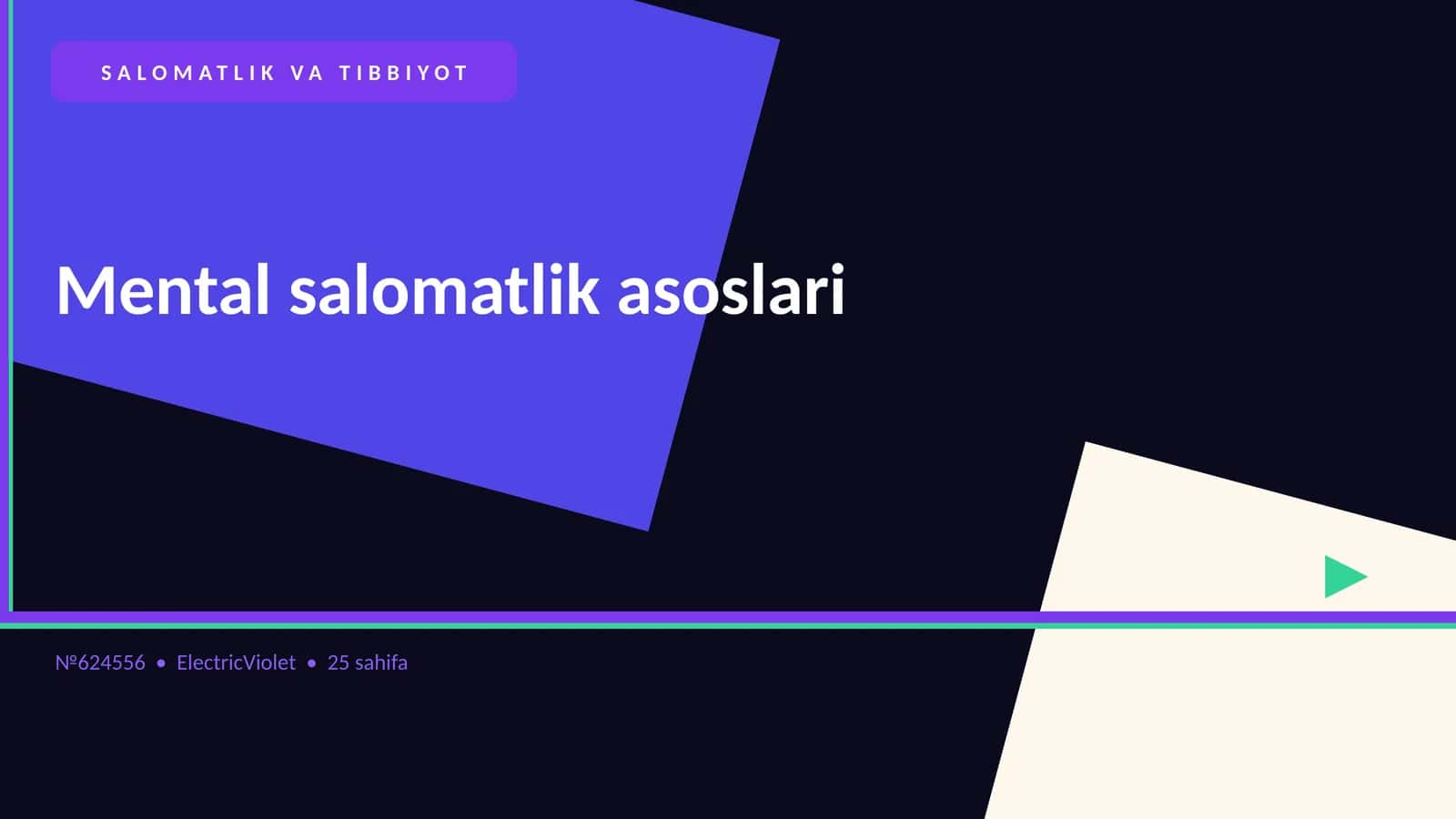 Mental salomatlik asoslari