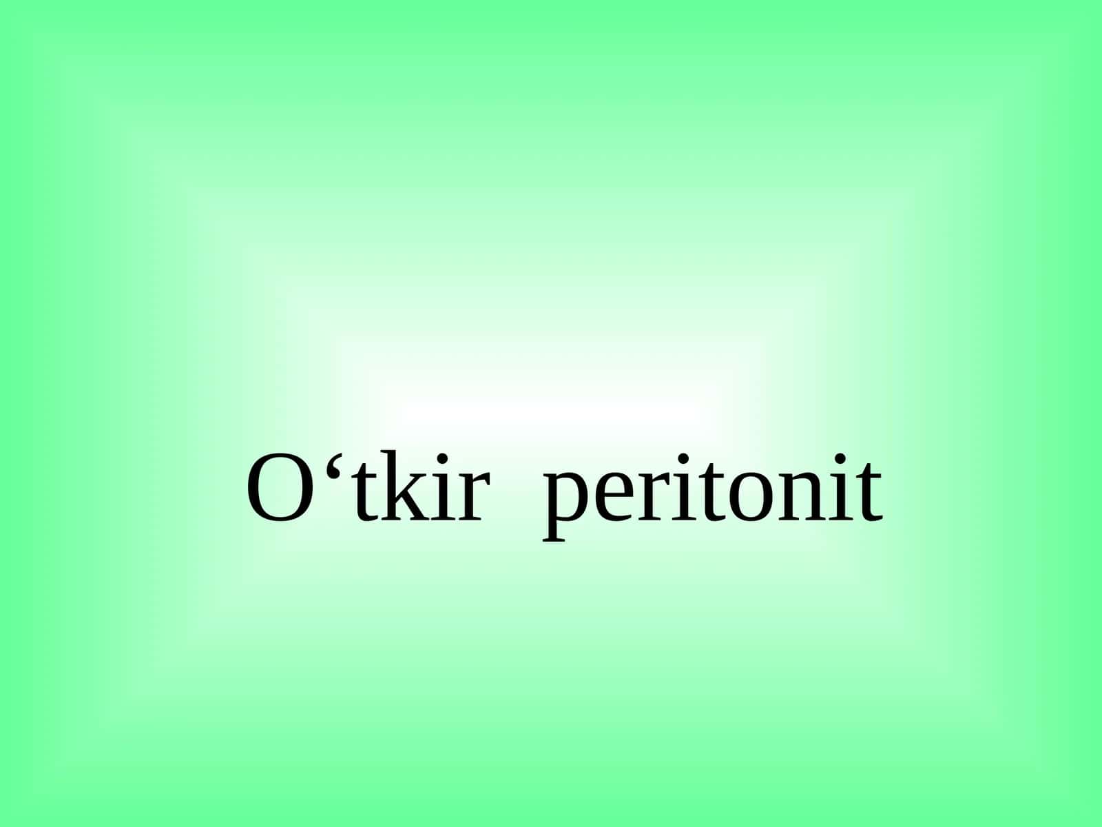 O‘tkir peritonit