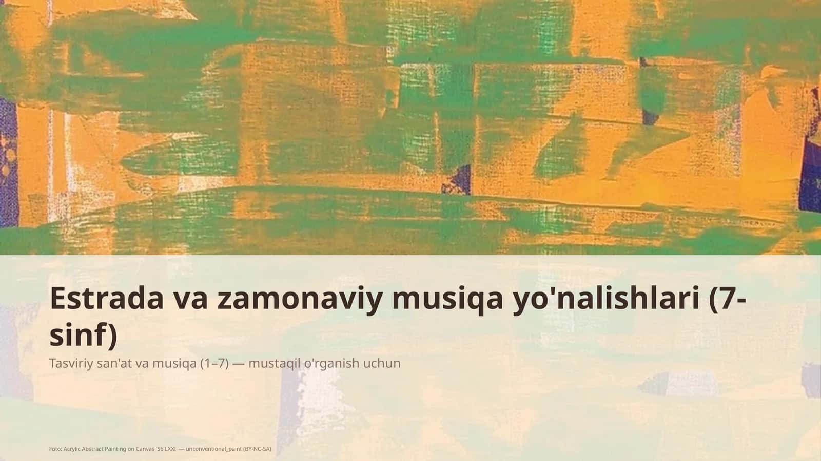 Tasviriy san'at va musiqa (1– 7)