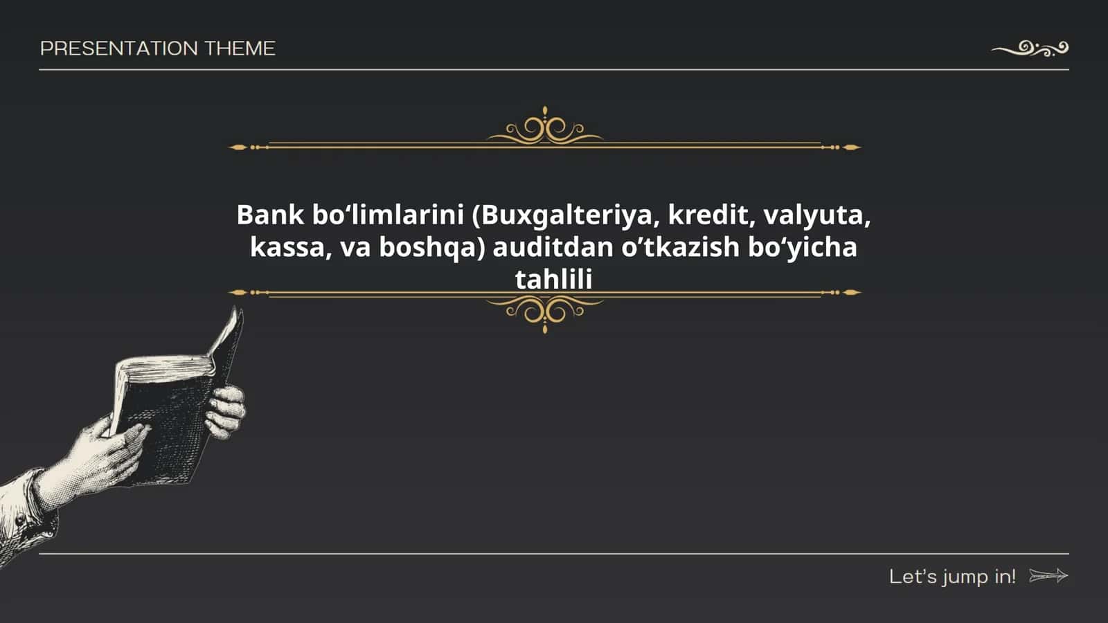 Bank bo‘limlarini (Buxgalteriya, kredit, valyuta, kassa, va boshqa) auditdan o’tkazish bo‘yicha tahlili