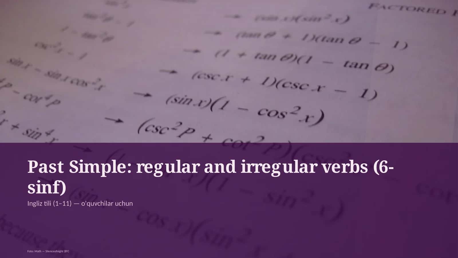Past Simple: regular and irregular verbs (6-sinf)