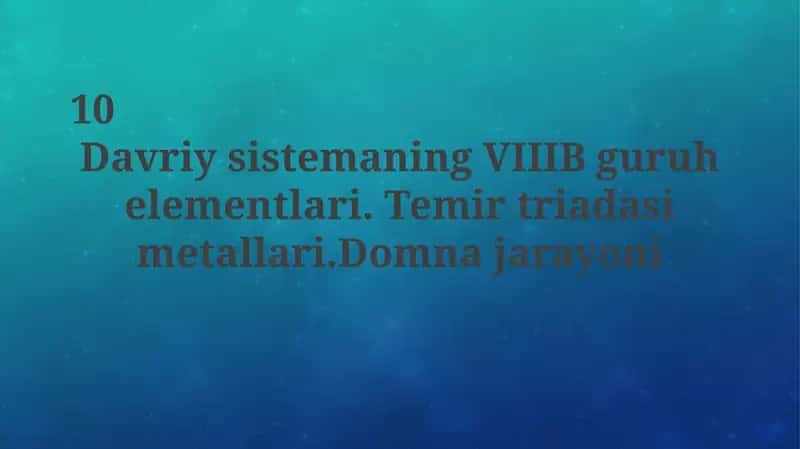 VIIIB Guruh Elementlari