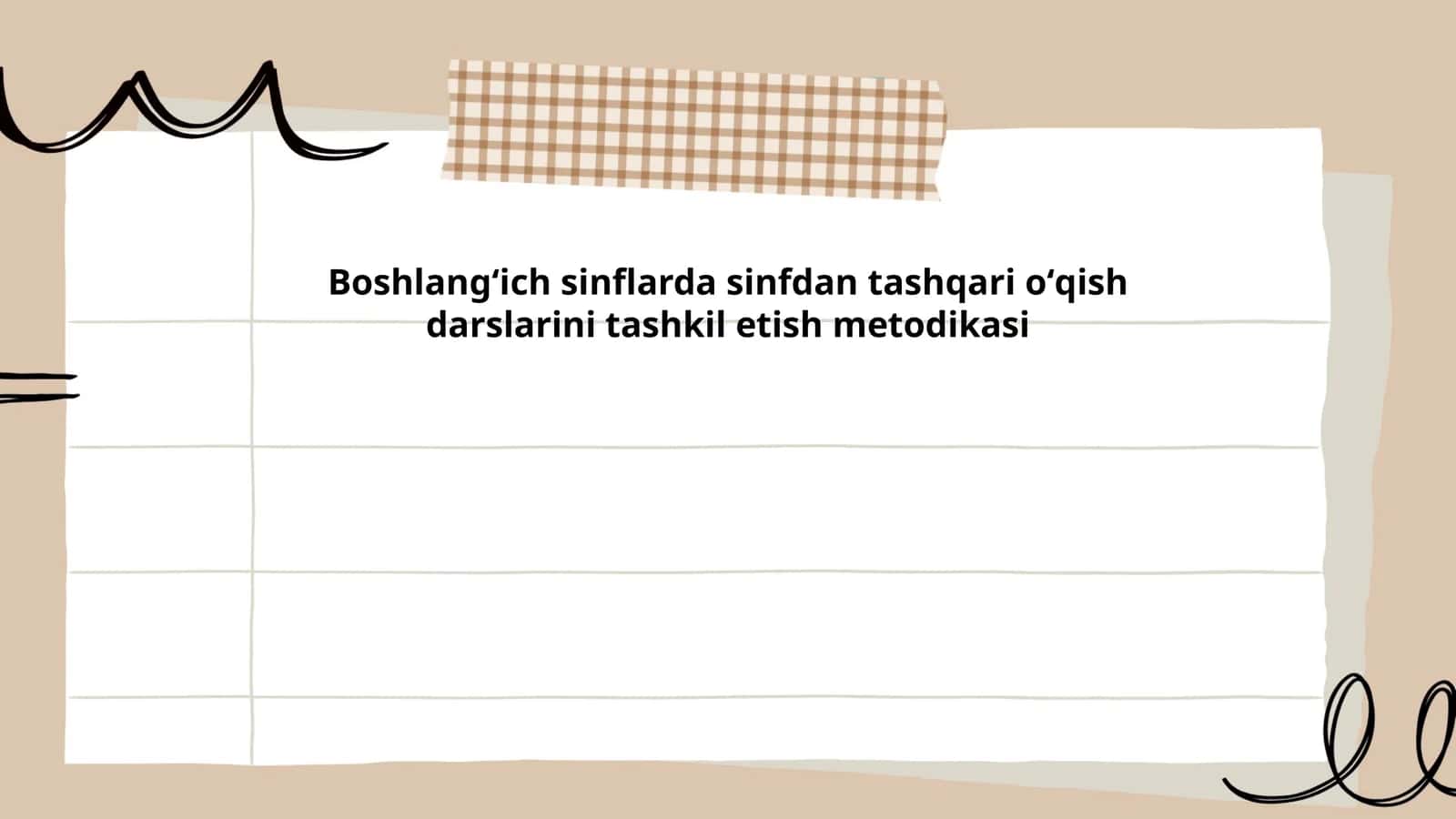 Boshlangʻich sinflarda sinfdan tashqari oʻqish darslarini tashkil etish metodikasi