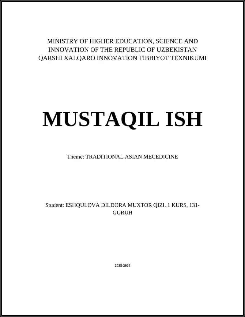 TRADITIONAL ASIAN MECEDICINE