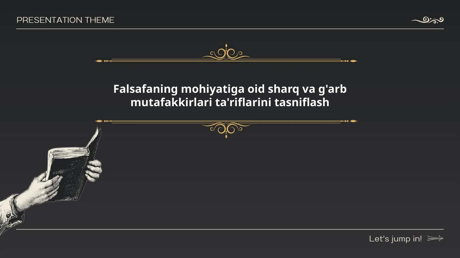 Falsafaning mohiyatiga oid sharq va g'arb mutafakkirlarining ta'riflarini tasniflash