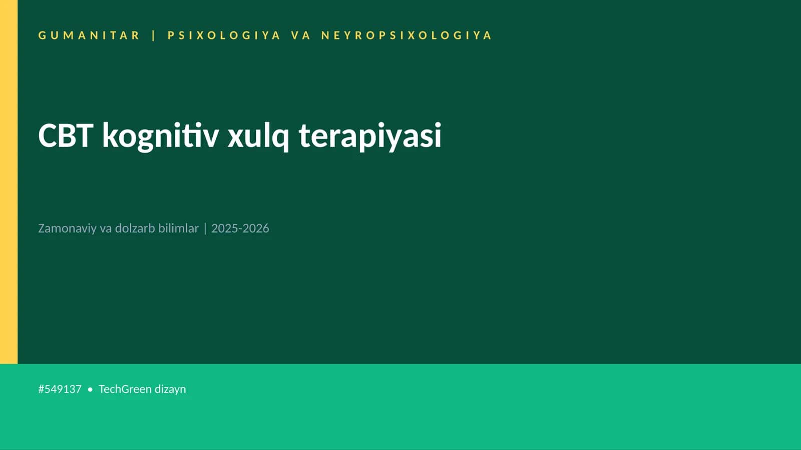 CBT kognitiv xulq terapiyasi