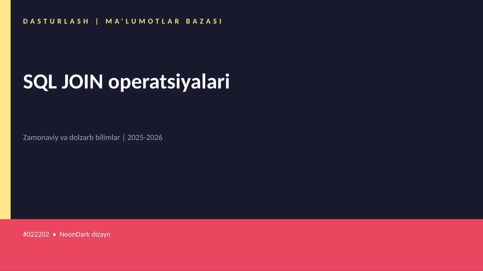 SQL JOIN operatsiyalari