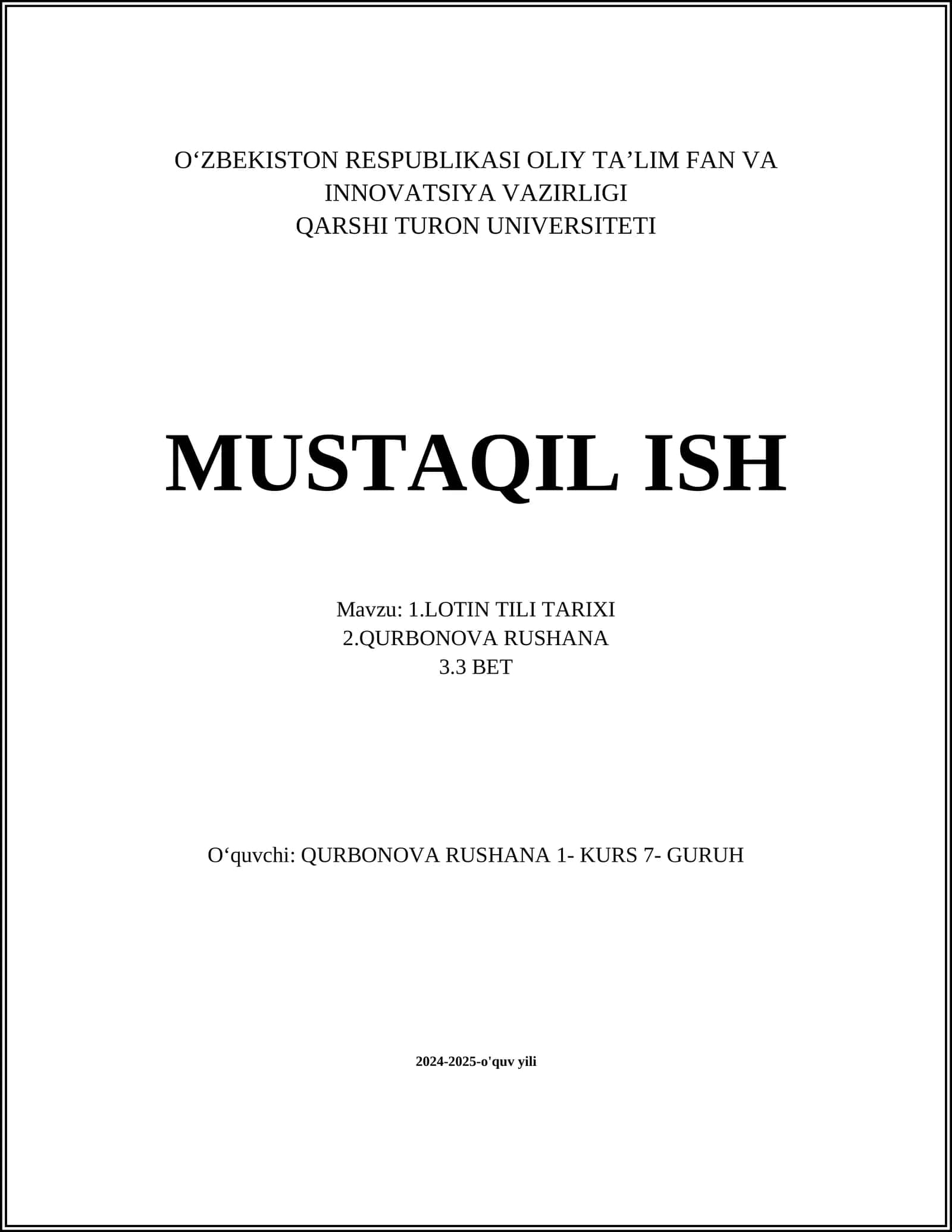 LOTIN TILI TARIXI