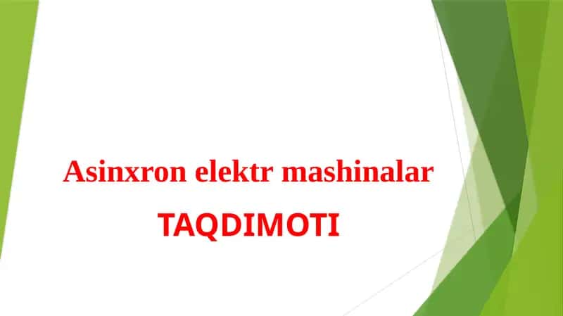 Asinxron elektr mashinalar