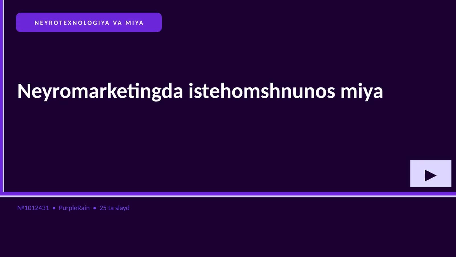 NEYROTEXNOLOGIYA VA MIYA
