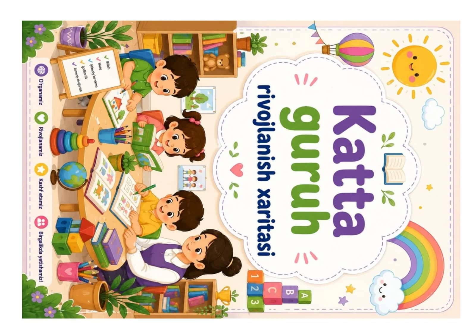 Katta guruh (5–6 yosh) bolaning rivojlanish xaritasi