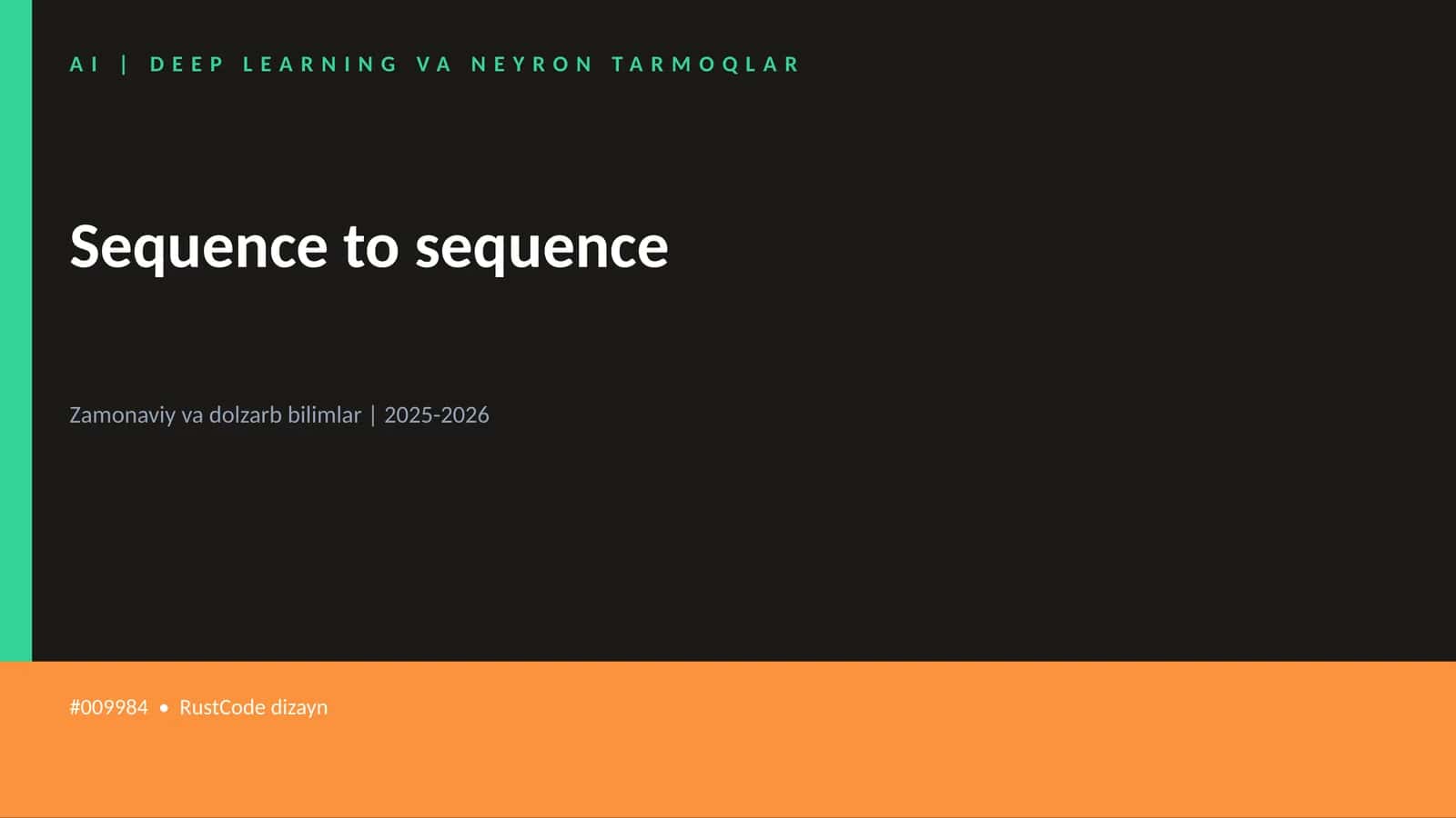 AI | DEEP LEARNING VA NEYRON TARMOQLAR