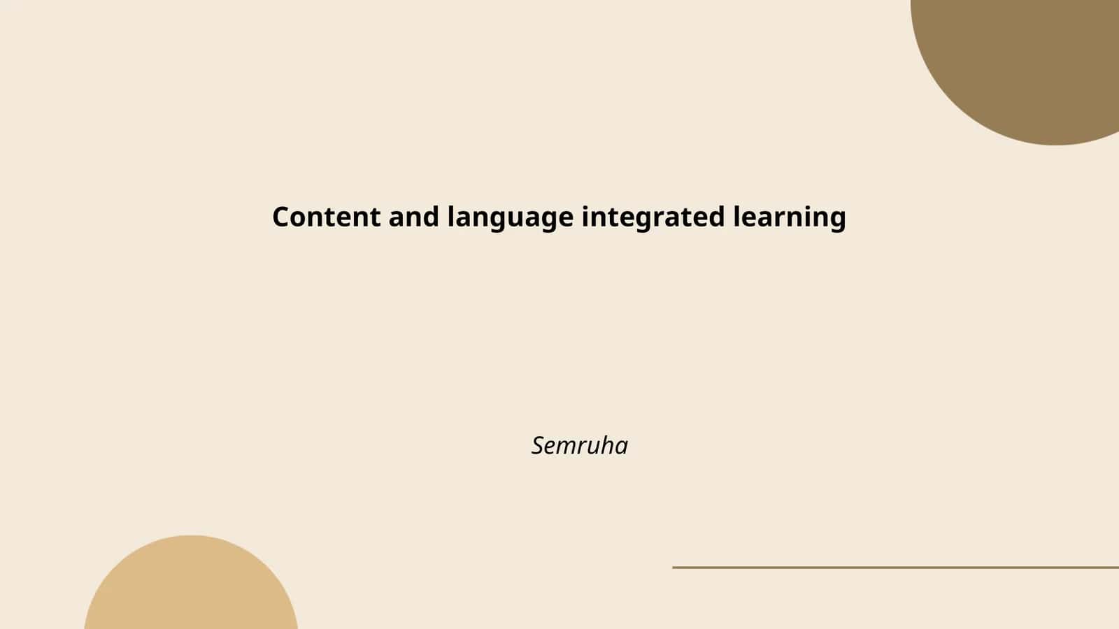 Content and language integrated learning