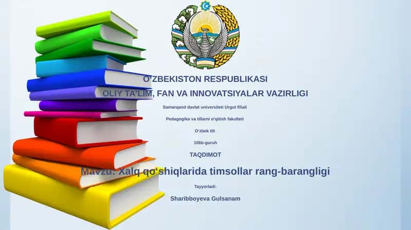 Mavzu: Xalq qo'shiqlarida timsollar rang-barangligi