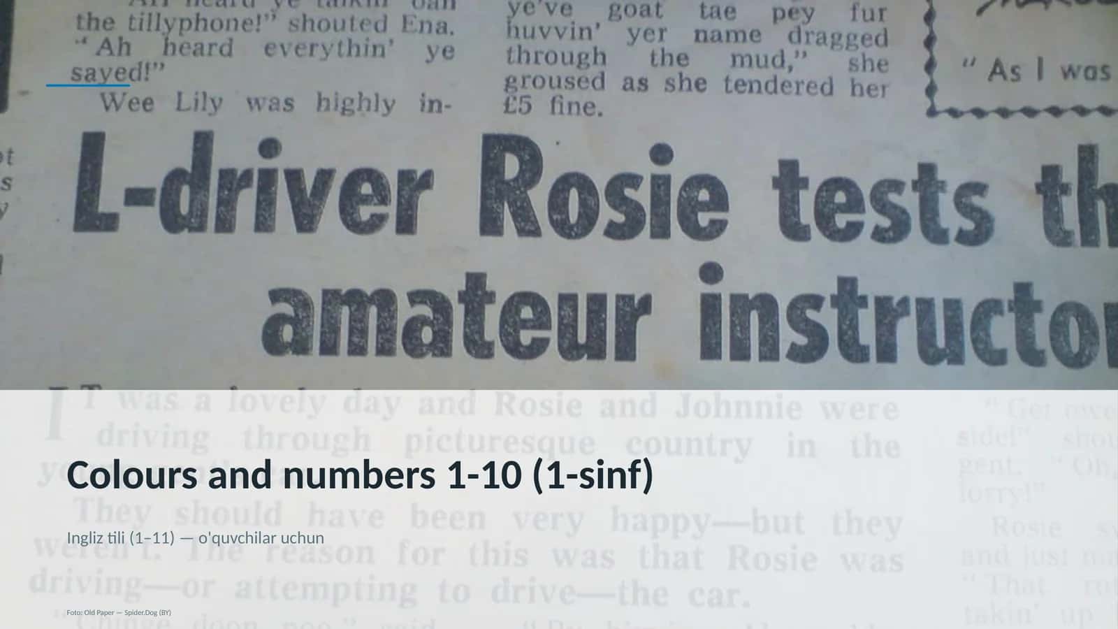 Colours and numbers 1-10 (1-sinf)