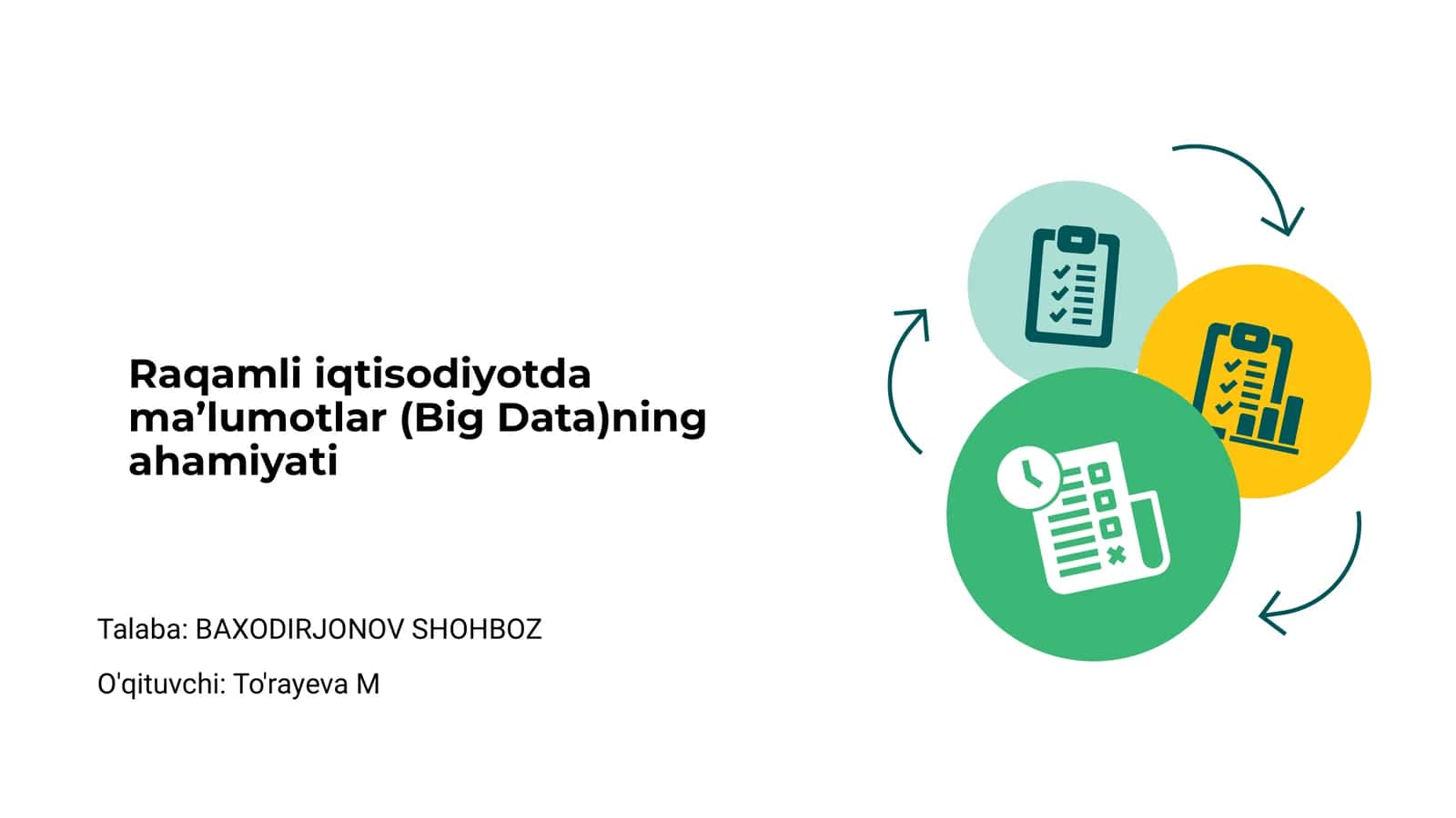 Raqamli iqtisodiyotda ma’lumotlar (Big Data)ning ahamiyati