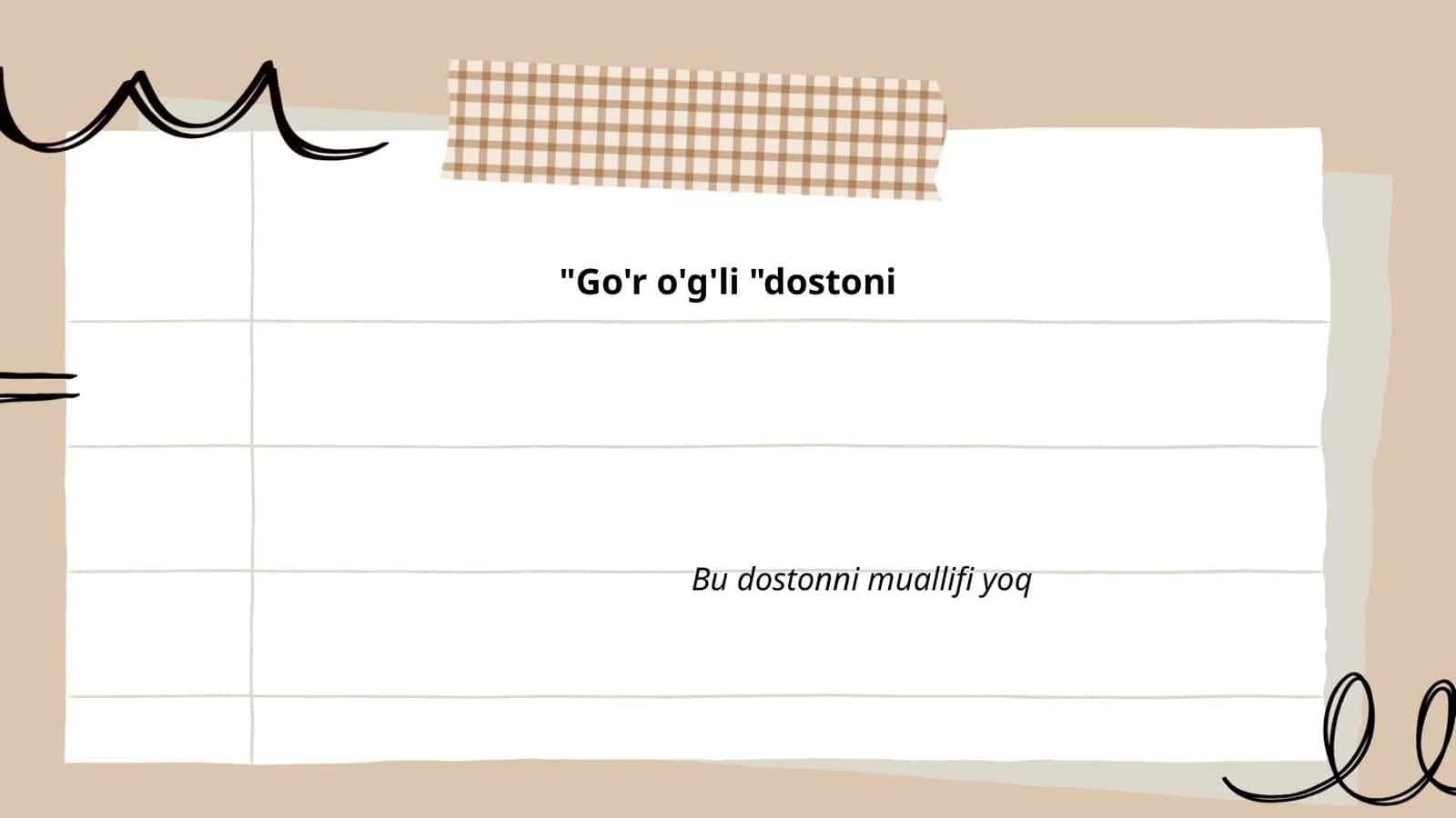 "Go'r o'g'li "dostoni