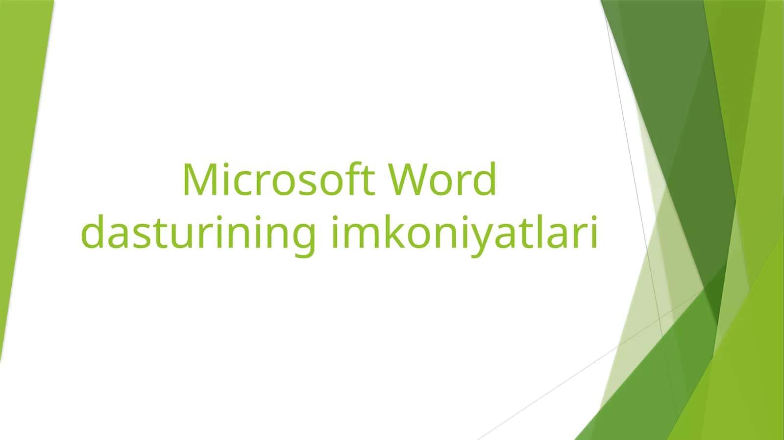 Microsoft Worddasturiningimkoniyatlari