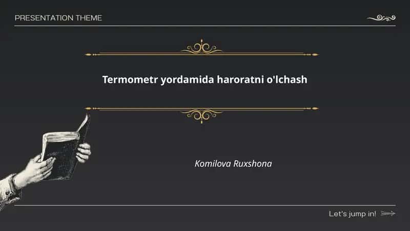 Termometr yordamida haroratni o'lchash