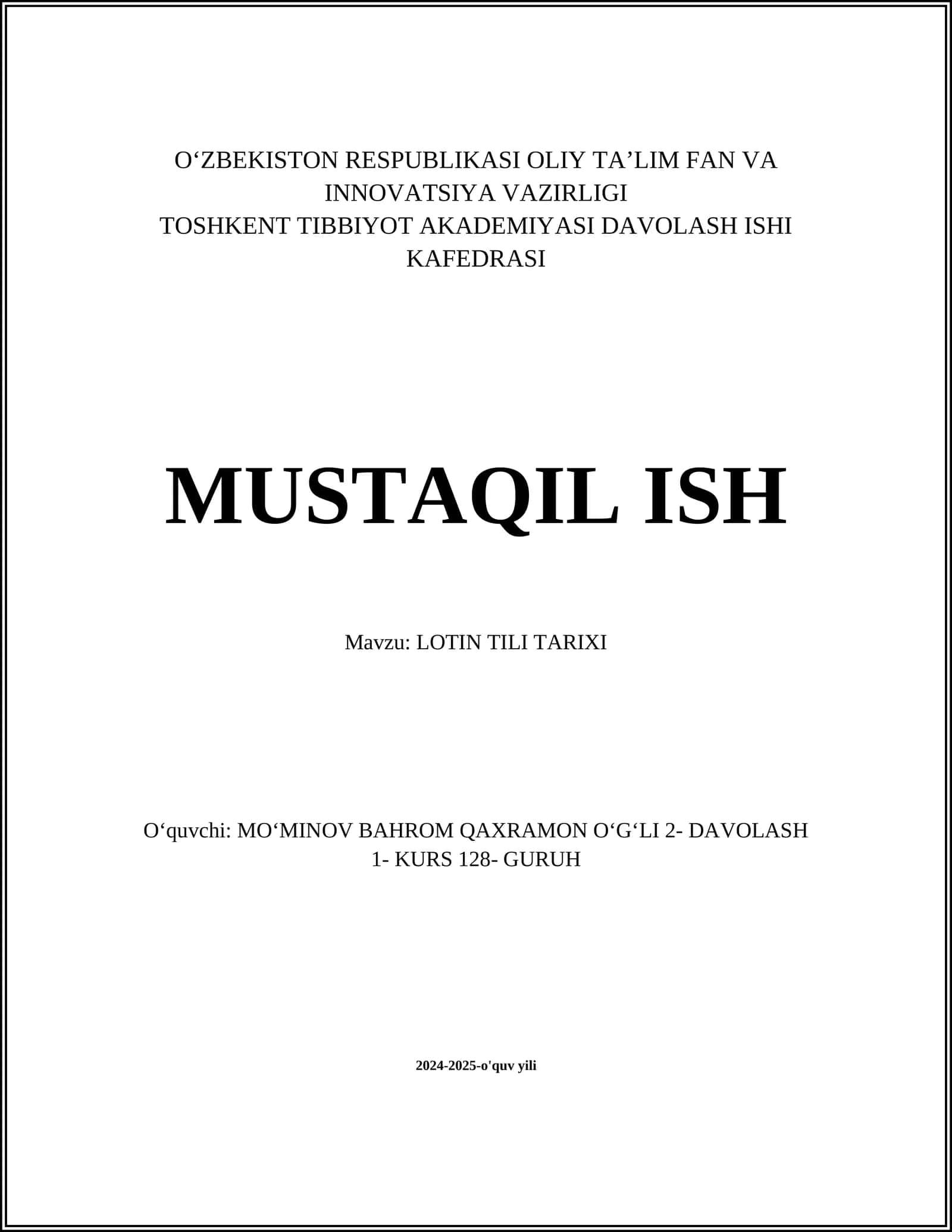 LOTIN TILI TARIXI