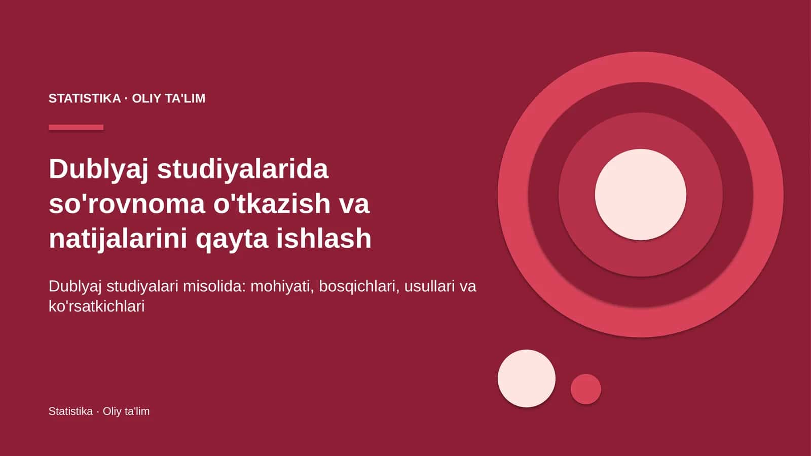 Statistika · Oliy ta'lim