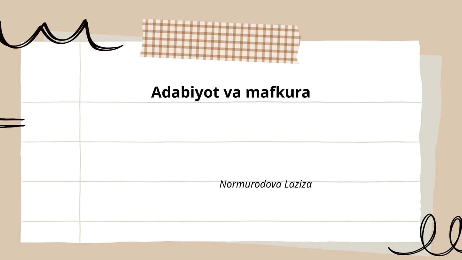 Adabiyot va mafkura