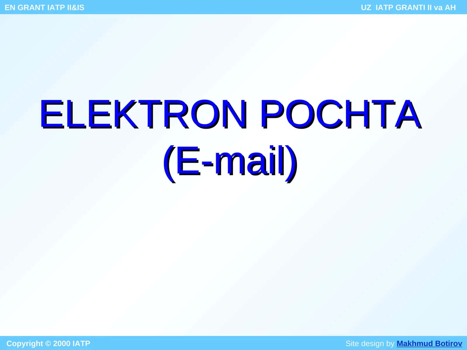 Elektron pochta(E-mail)