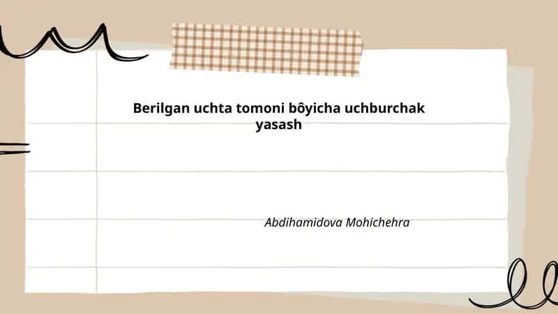 Uchburchak yasash usullari