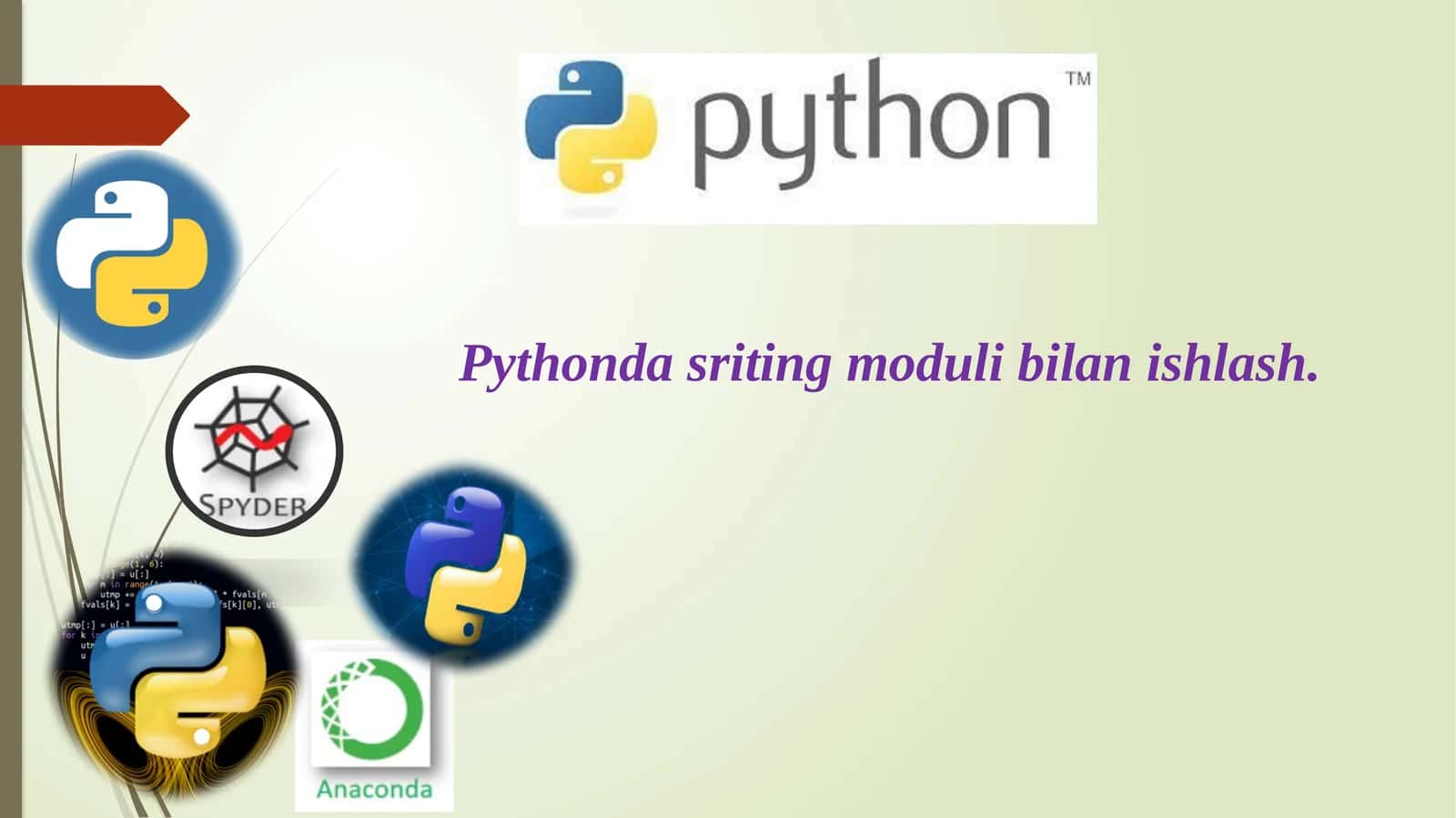 Pythonda sriting moduli bilan ishlash