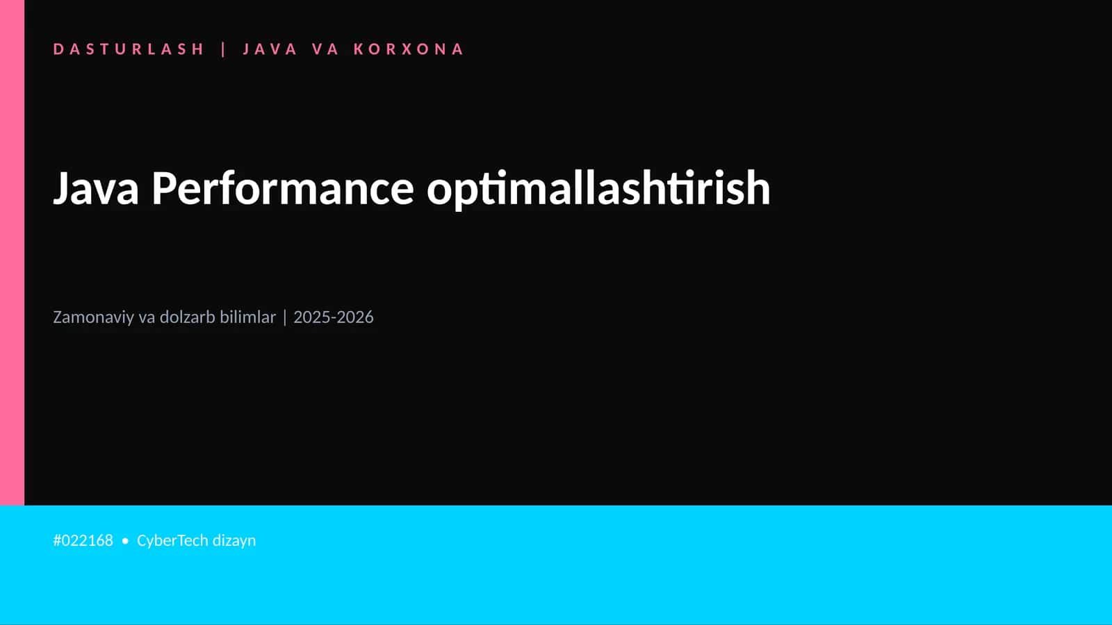 DASTURLASH | JAVA VA KORXONA
