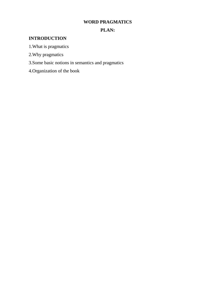 WORD PRAGMATICS