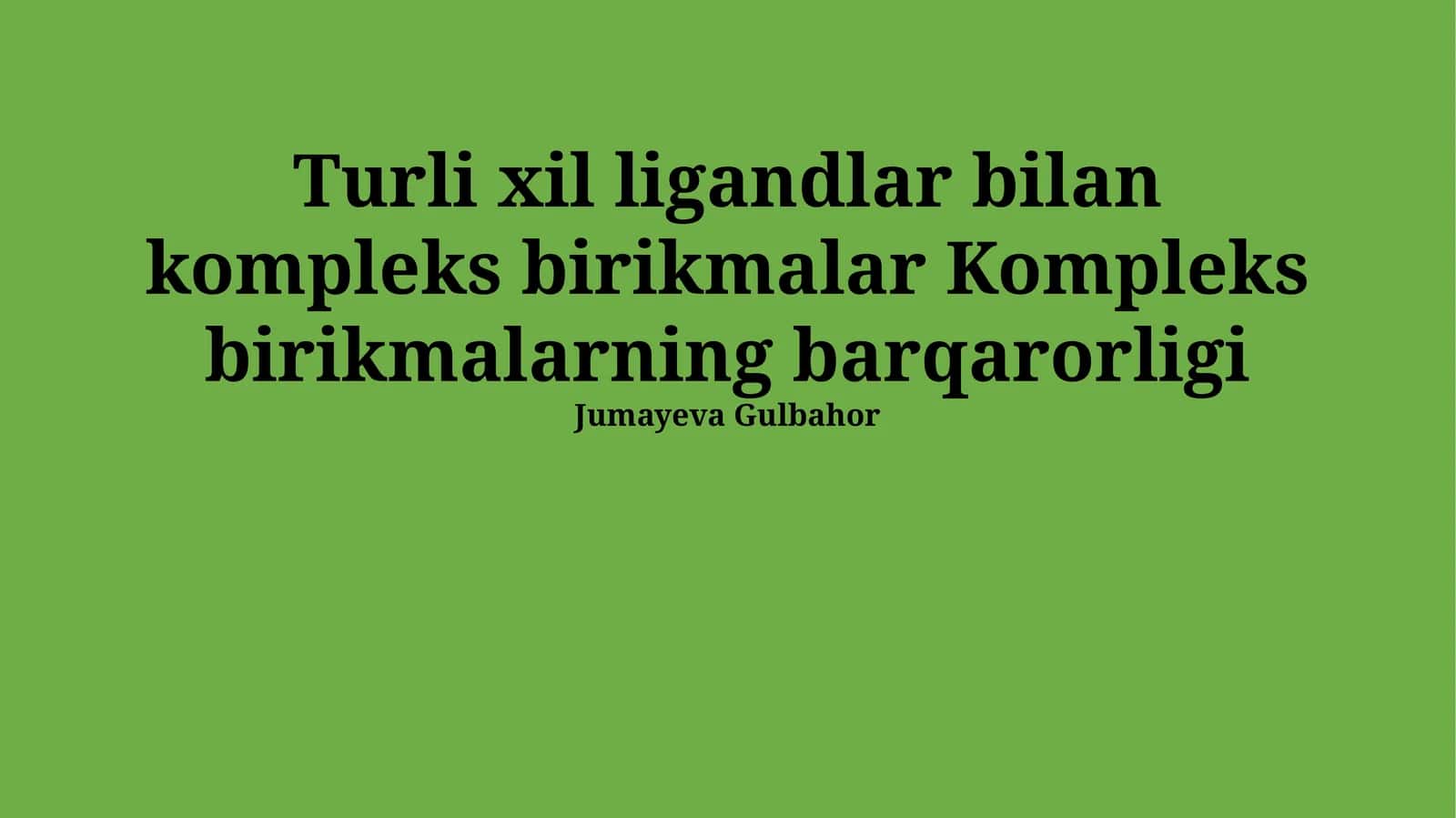 Kompleks birikmalar ta'rifi